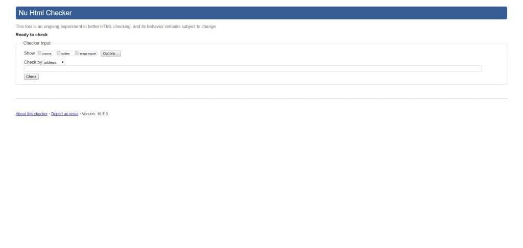 Ready to check - Nu Html Checker
