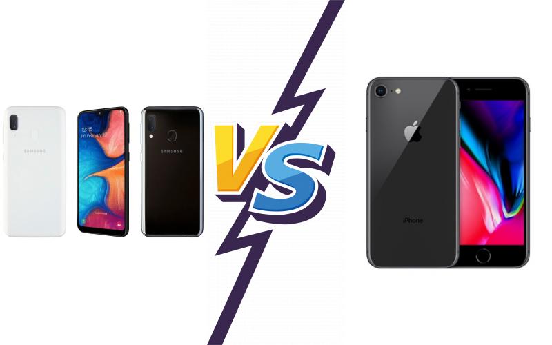 compare Samsung Galaxy A20e vs Apple iPhone 8