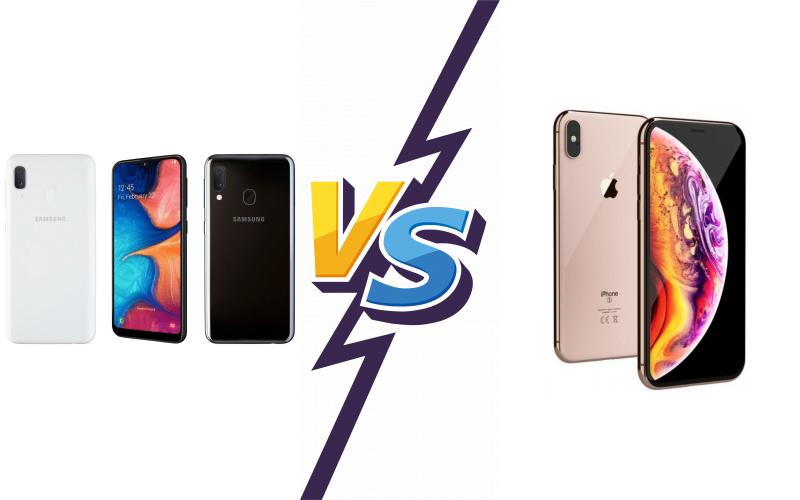 compare Samsung Galaxy A20e vs Apple iPhone XS