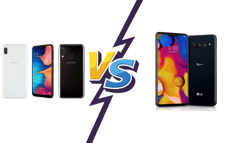 compare Samsung Galaxy A20e vs LG V40 ThinQ