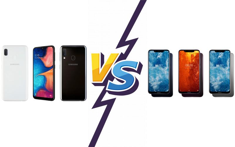 compare Samsung Galaxy A20e vs Nokia 8.1 (Nokia X7)