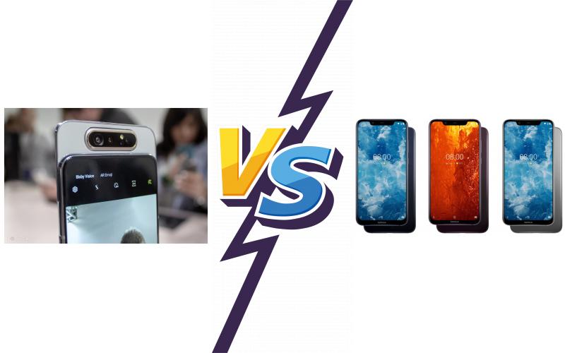 compare Samsung Galaxy A80 vs Nokia 8.1 (Nokia X7)