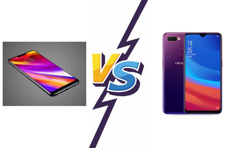 compare LG Q9 vs Oppo A7x