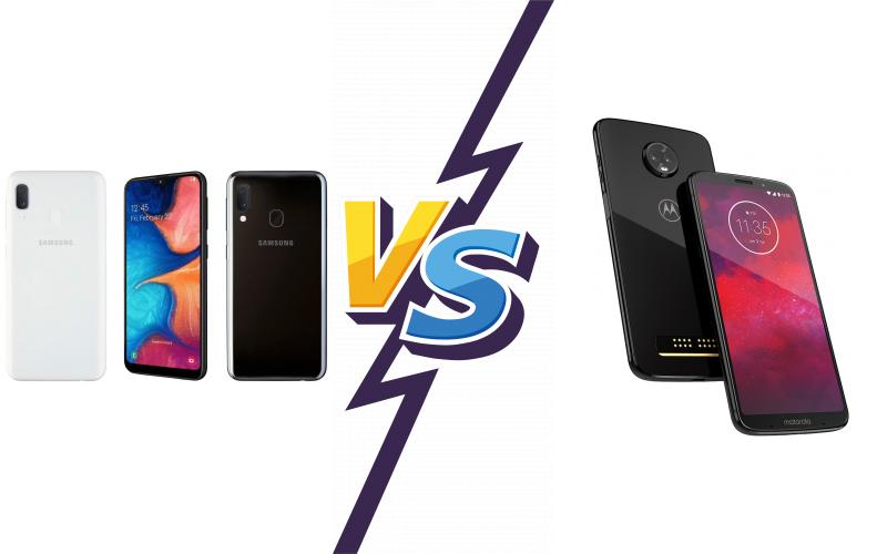 compare Samsung Galaxy A20e vs Motorola Moto Z3