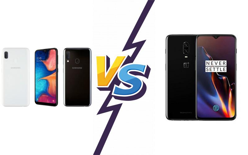 compare Samsung Galaxy A20e vs OnePlus 6T