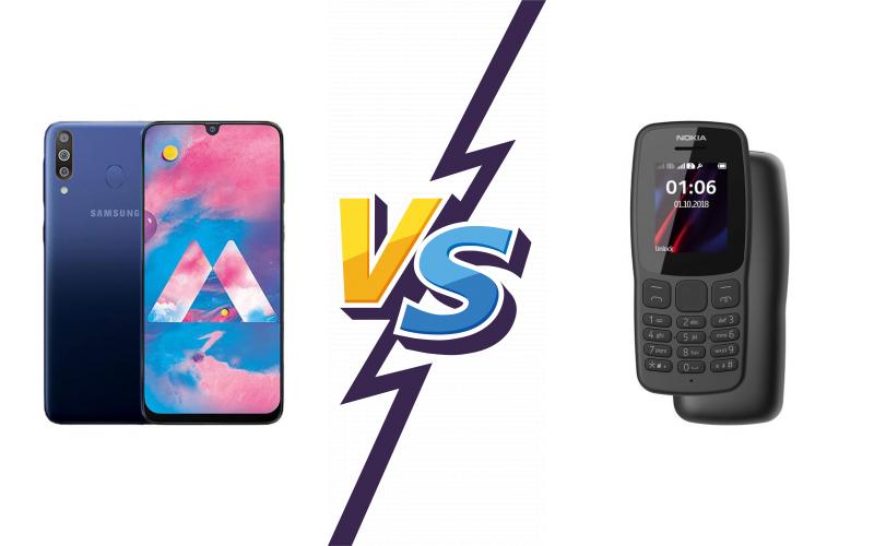 compare Samsung Galaxy M30 vs Nokia 106 (2018)