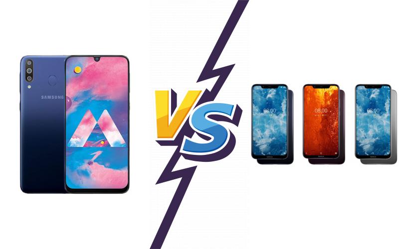 compare Samsung Galaxy M30 vs Nokia 8.1 (Nokia X7)