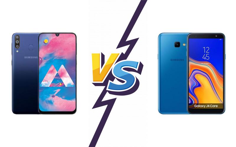 compare Samsung Galaxy M30 vs Samsung Galaxy J4 Core