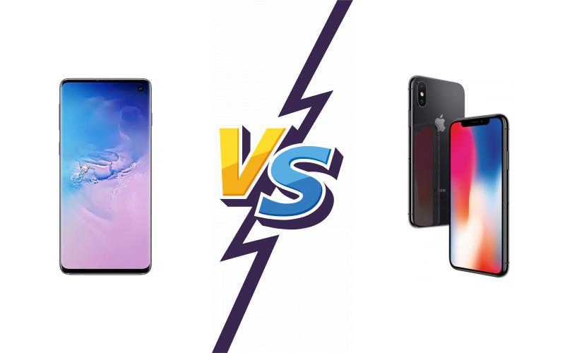 compare Samsung Galaxy S10 vs Apple iPhone X