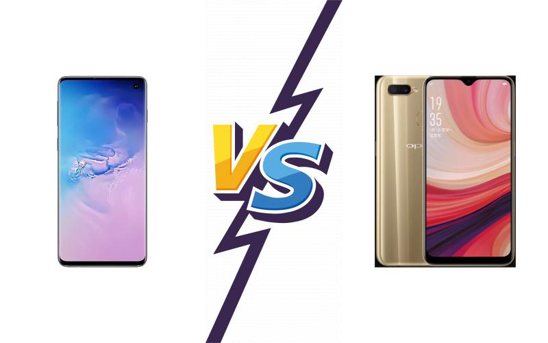 compare Samsung Galaxy S10 vs Oppo A7