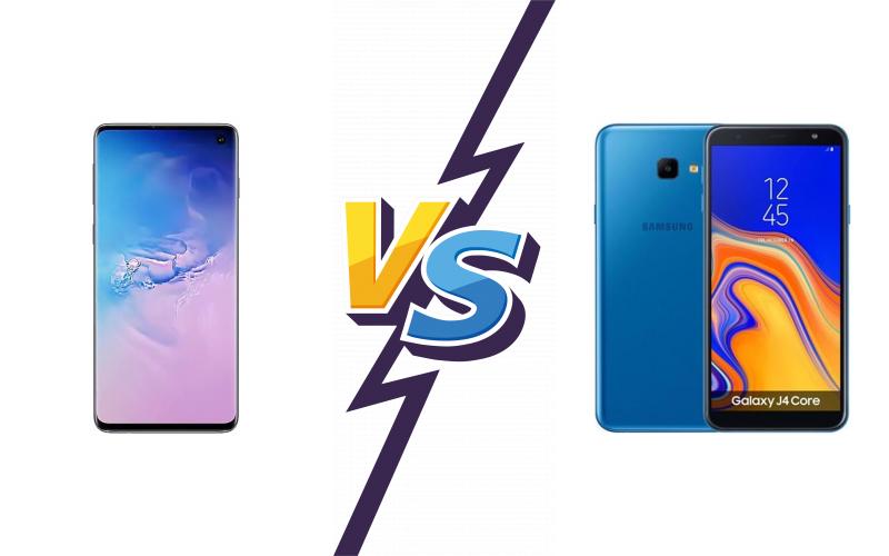 compare Samsung Galaxy S10 vs Samsung Galaxy J4 Core