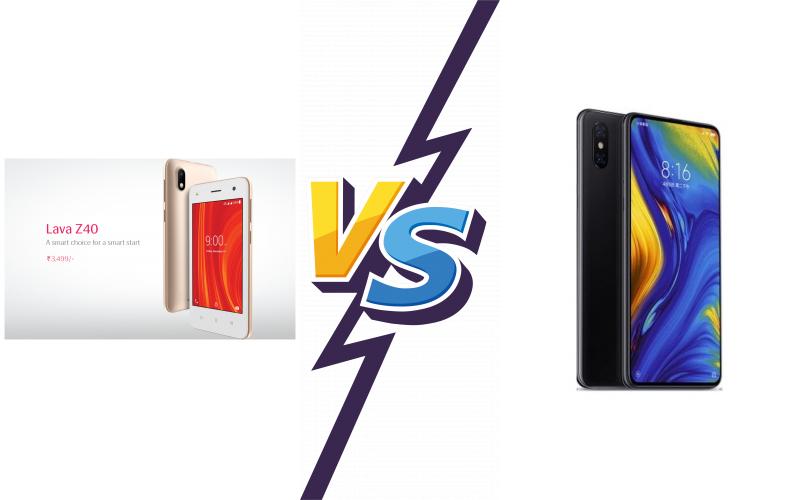 compare Lava Z40 vs Xiaomi Mi Mix 3 compare Lava Z40 vs Xiaomi Mi Mix 3