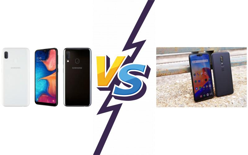 compare Samsung Galaxy A20e vs OnePlus 6