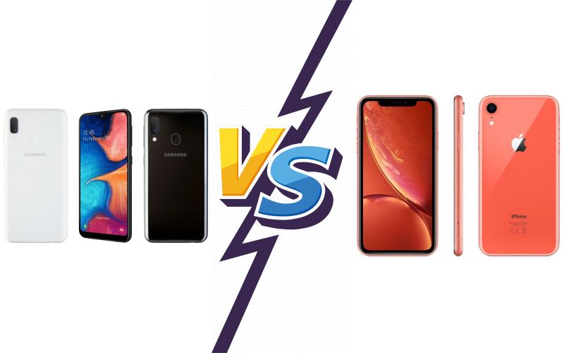 compare Samsung Galaxy A20e vs Apple iPhone XR compare Samsung Galaxy A20e vs Apple iPhone XR