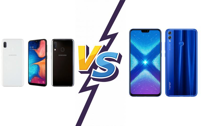 compare Samsung Galaxy A20e vs Honor 8X