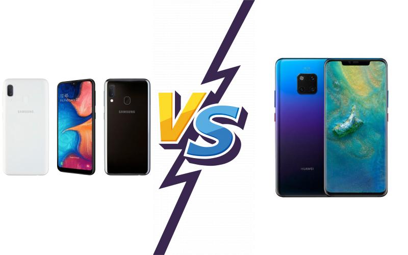 compare Samsung Galaxy A20e vs Huawei Mate 20