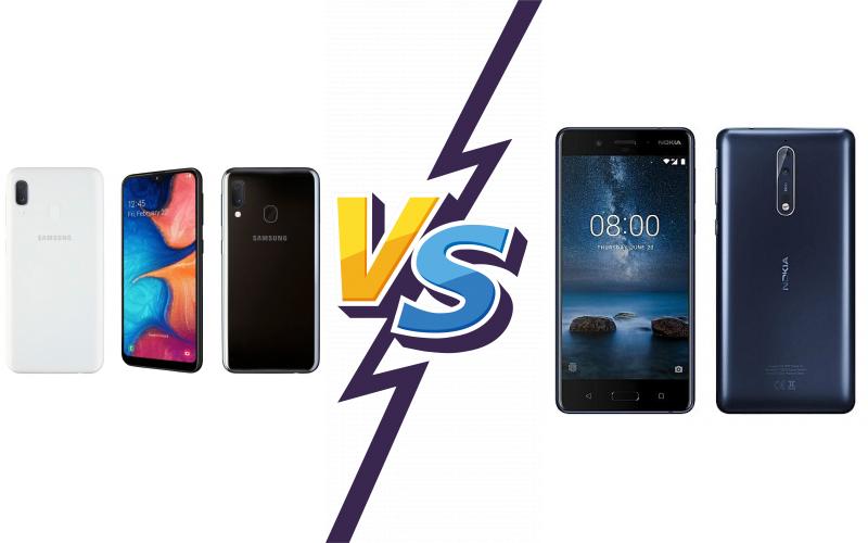 compare Samsung Galaxy A20e vs Nokia 8