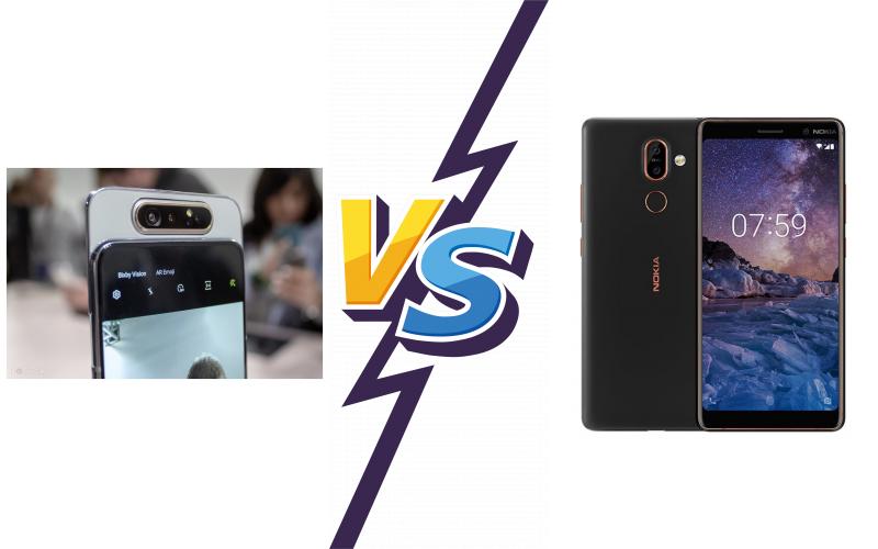 compare Samsung Galaxy A80 vs Nokia 7 plus