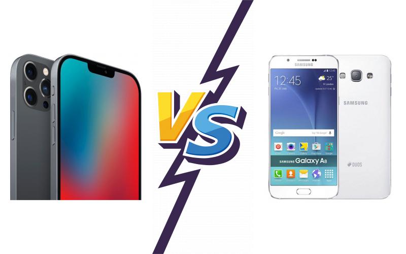 compare Apple iPhone 12 Pro Max vs Samsung Galaxy A8 Duos compare Apple iPhone 12 Pro Max vs Samsung Galaxy A8 Duos