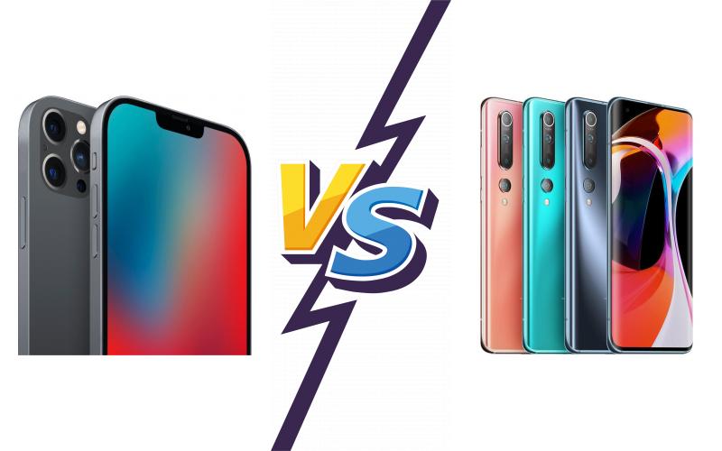 compare Apple iPhone 12 Pro Max vs Xiaomi Mi 10 5G compare Apple iPhone 12 Pro Max vs Xiaomi Mi 10 5G
