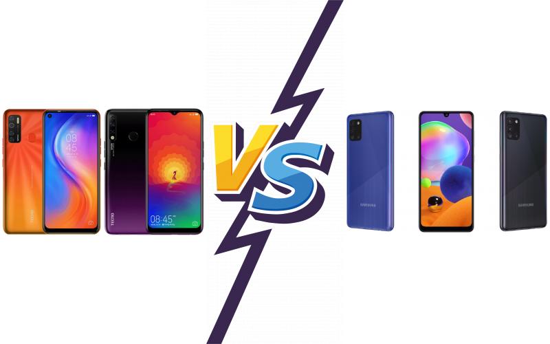 compare TECNO Spark 5 vs Samsung Galaxy A31 compare TECNO Spark 5 vs Samsung Galaxy A31